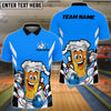 BlueJose Bowling And Pins Beer Cheers and Strikes Cartoon Design Customized Name 3D Shirt (4 Colors)