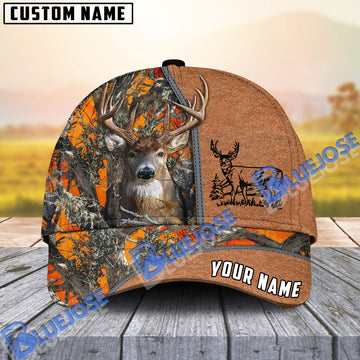 BlueJose Deer Hunting Season Pattern Personalized Name Cap