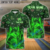 BlueJose Bowling And Pins Neon Angry Wolf Design Customized Name, Team Name 3D Shirt (4 Colors)
