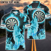 BlueJose Darts Fire Moonlight Dartboard Wolf Personalized Name, Team Name Shirt (4 Colors)