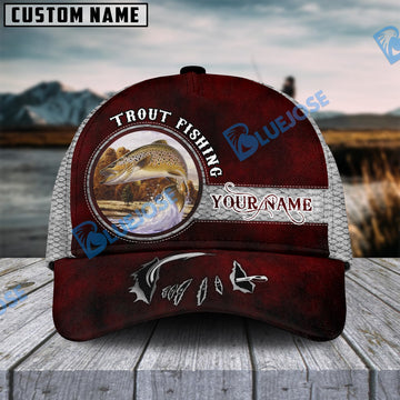 BlueJose Happy Fishing Trout Fish Personalized Cap