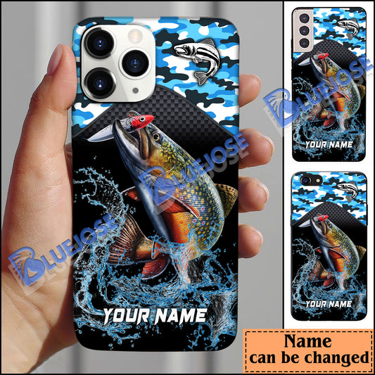 BlueJose Trout Fishing Blue Camo Sport Personalized Name Phone Case