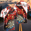BlueJose Darts Paint Slash Flame Personalized Name, Team Name Shirt (4 Colors)