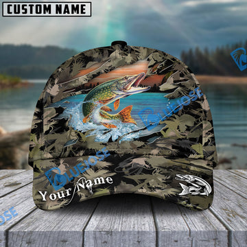 BlueJose Pike Fishing Lure Camouflage Personalized Cap