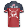 BlueJose Skull Flag Red Navy Personalized Name 3D Shirt