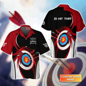 BlueJose Archery Target I'd Hit That Personalized Name 3D Hawaiian Shirt