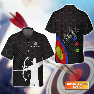 BlueJose Archery Target & Archery Man 3D Hawaiian Shirt