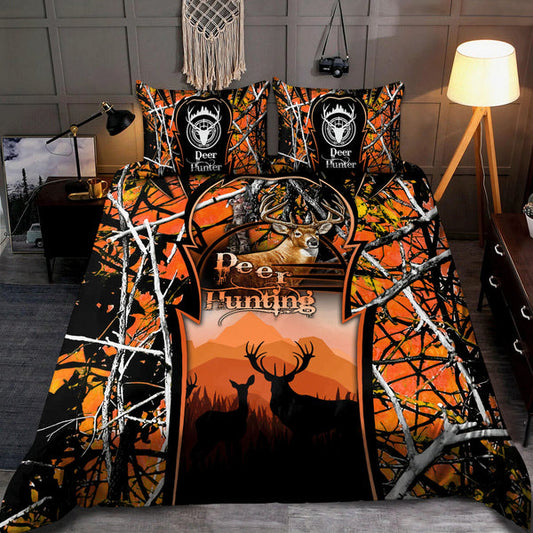 Bluejose Deer Hunting Orange Camo Bedding Set