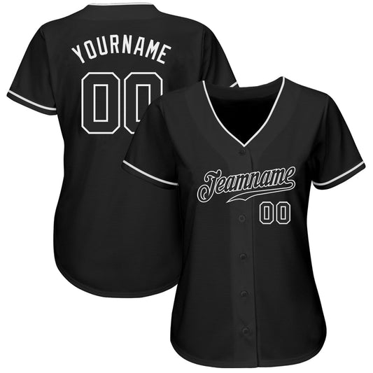 BlueJose Custom Black Black-White Authentic Baseball Jersey