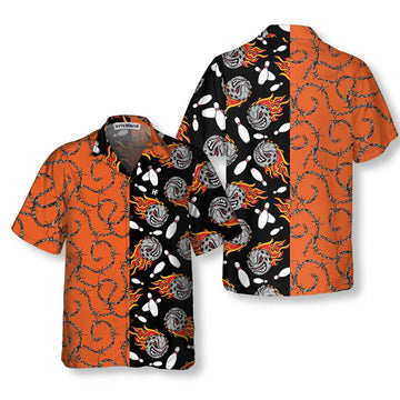 BlueJose Flame Striking Bowling Hawaiian Shirt