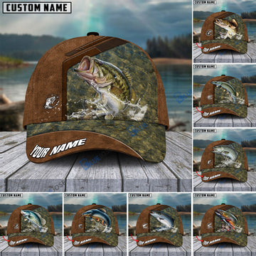 BlueJose Fishing Leather Pattern Personalized Cap (13 Breeds)