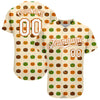 BlueJose Custom Cream White-Texas Orange 3D Pattern Design Halloween Pumpkins Baseball Jersey