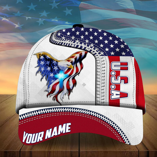 BlueJose Personalized Us Eagle American Patriot Classic Cap