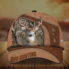 BlueJose Premium Brown Printed Deer Hunting Personalized Cap