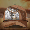 BlueJose Premium Brown Printed Deer Hunting Personalized Cap