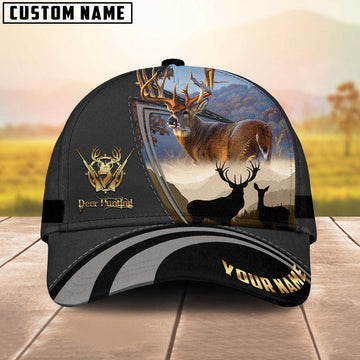 BlueJose Master Deer Hunting Gray And Black Personalized Cap