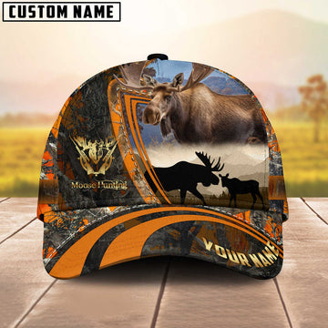 BlueJose Majestic Moose Hunting Orange Camo Personalized Cap