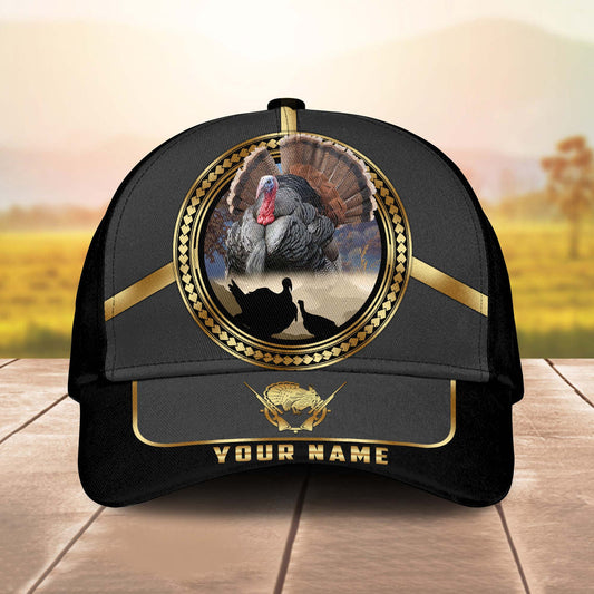 BlueJose Turkey Hunting Gold Line Majestic Personalized Name 3D Cap