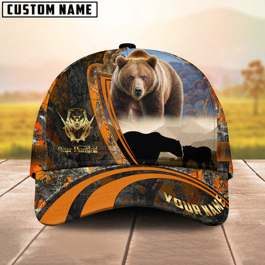 BlueJose Majestic Bear Hunting Orange Camo Personalized Cap