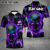 BlueJoses Bowling And Pins Flame Skull Multicolor Customized Name 3D Shirt ( 4 Colors )