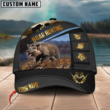 BlueJose Boar Hunting Sport Pattern Personalized Cap ( 2 Colors )