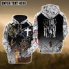 BlueJose Deer Hunting USA Flag Cross With Reaper Bow 3D Hoodie (3 Colors)