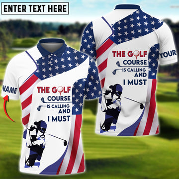 BlueJose Golf American Flag Personalized Name 3D Shirt