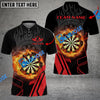 BlueJose Darts Dartboard Fire Flame Personalized Name, Team Name 3D Shirt (4 Colors)