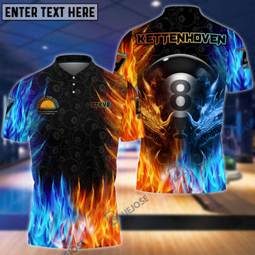 BlueJose Billiards Water & Fire Personalized Name, Team Name 3D Shirt For Steve