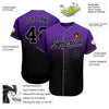 BlueJose Custom Purple Black-Gray Authentic Fade Fashion Baseball Jersey