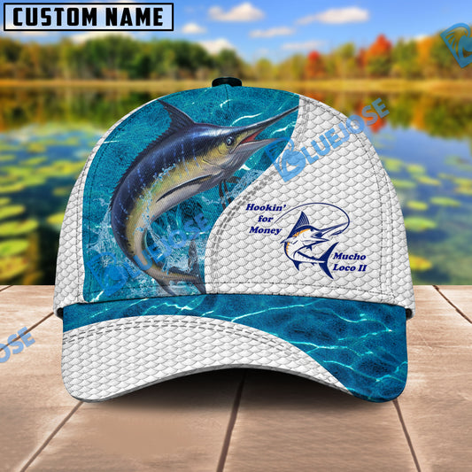 BlueJose Custom Name Marlin Fishing Blue Water Cap For David Schwemley