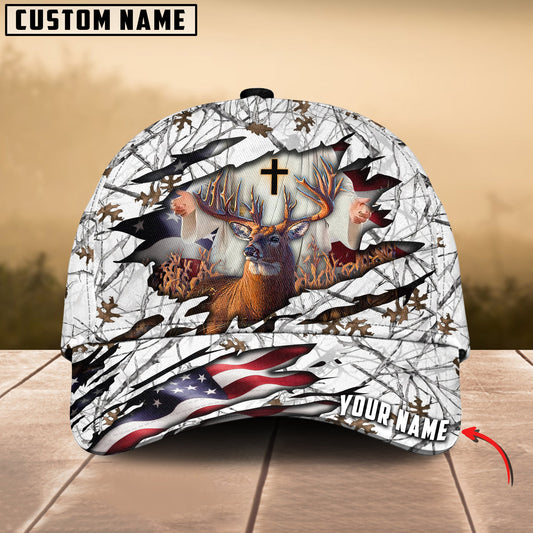 BlueJose Colorful God America Hunting Deer Multicolor Personalized Cap