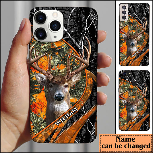 BlueJose Deer Hunting Personalized Name Multicolor Phone Case (6 colors)