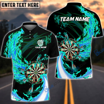 BlueJose Breath Of Fire Darts Personalized Name, Team Name Polo Shirt (4 Colors)