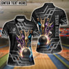 BlueJoses Bowling And Pins Royal Multicolor Option Customized Name 3D Shirt for Women (4 Colors)