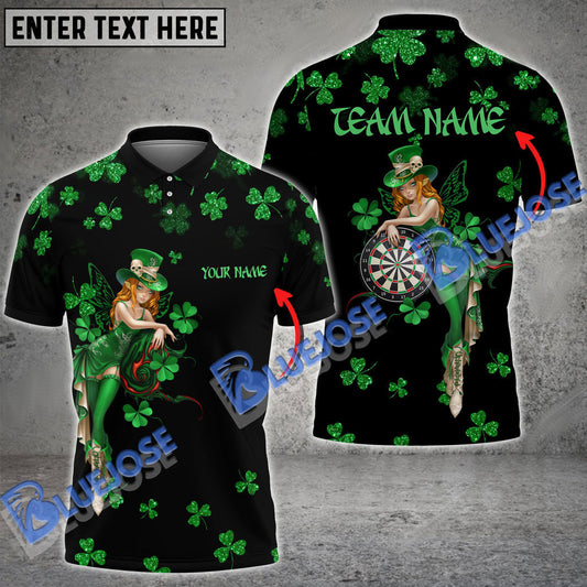 BlueJose Darts St Patrick's Day Fairy Personalized Name Shirt