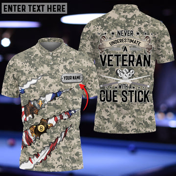 BlueJose Billiard Veteran With A Cue Stick Personalized Unisex Shirt