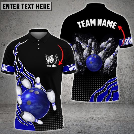 BlueJose Bowling And Breaking Pins Multicolor Option Customized Name 3D Shirt