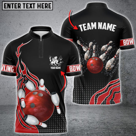 BlueJose Bowling And Breaking Pins Multicolor Option Customized Name 3D Shirt