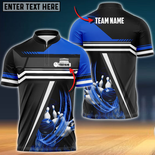 BlueJose Bowling And Pins Spinning Multicolor Option Customized Name 3D Shirt