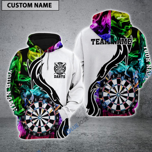 BlueJose Smoke Pattern Colorful Personalized Darts Hoodie