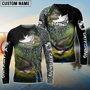 BlueJose Fishing Catfish Skin Customize Name 3D Shirts