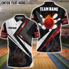 BlueJose Smoky Flame Bowling And Pins Customized Name, Team Name 3D Shirt (4 Colors)