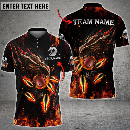 BlueJose Personalized Name Dragon Bowling And Pins Multicolor 3D Shirt