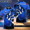 BlueJose Bowling And Pins Cool Flame Pattern Customized Name 3D Shirt (6 Colors)