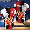 BlueJose Fire Bowling And Pins Milky Way Pattern Multicolor Option Customized Name 3D Shirt (4 Colors)