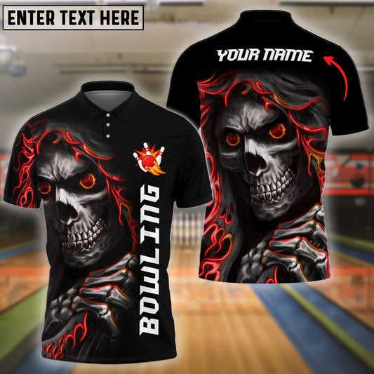 BlueJose Bowling And Pins Reaper Customized Name 3D Shirt (4 Colors)