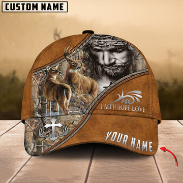 BlueJose Premium Hunting Deer Faith Hope Love Multicolor Personalized Cap