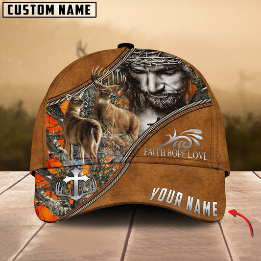 BlueJose Premium Hunting Deer Faith Hope Love Multicolor Personalized Cap