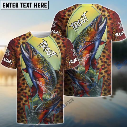 BlueJose Fishing Trout Customize Name 3D Shirts